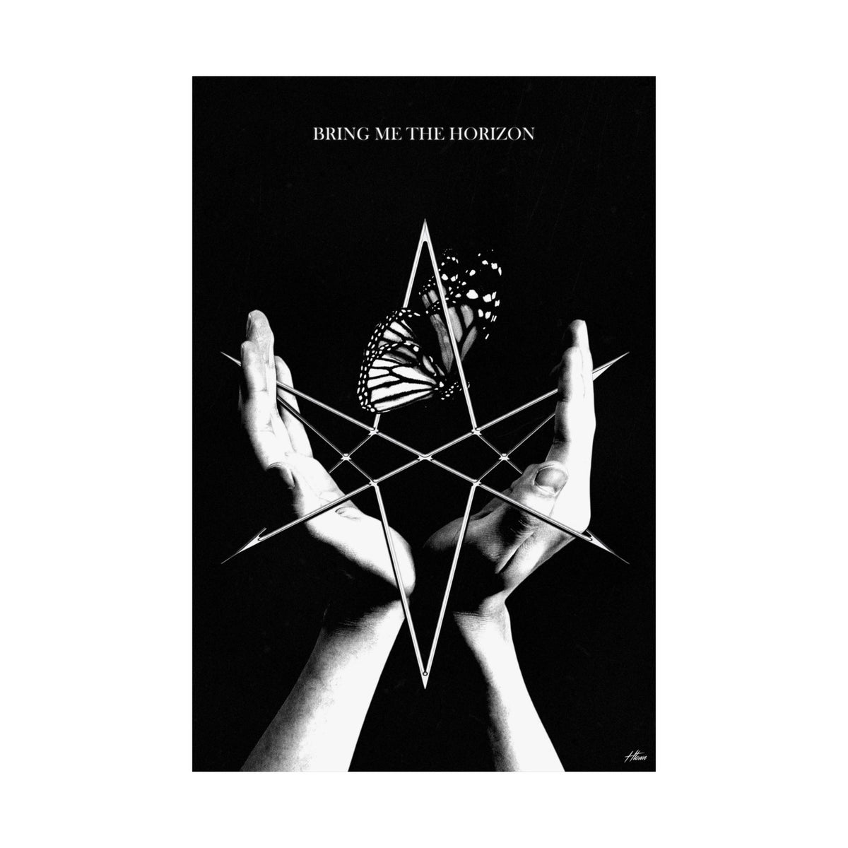 Bring Me the Horizon Unicursal Hexagram Hands Poster